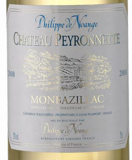 斐德娜贝罗娜庄园甜白PHILIPPE DE NOANGE AOC Monbazillac Blanc Château Peyronnette