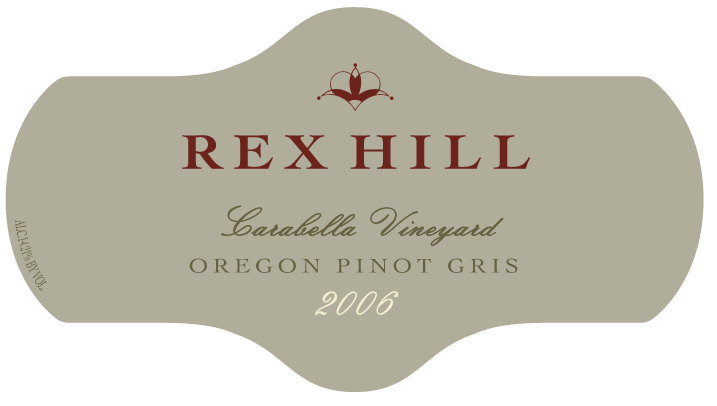 雷克斯山卡拉贝拉园灰皮诺干白Rex Hill Carabella Vineyard Pinot Gris