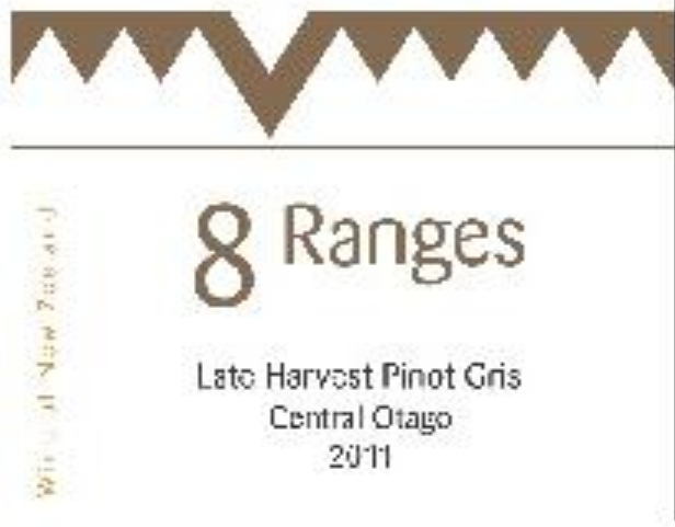 八峰酒庄迟收灰皮诺贵腐甜白8 Ranges Late Harvest Noble Pinot Gris