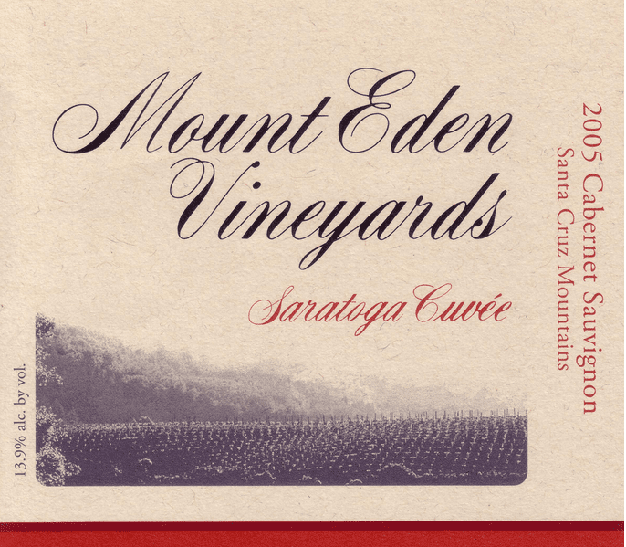 伊甸山萨拉托加特酿赤霞珠干红Mount Eden Vineyards Saratoga Cuvee Cabernet Sauvignon