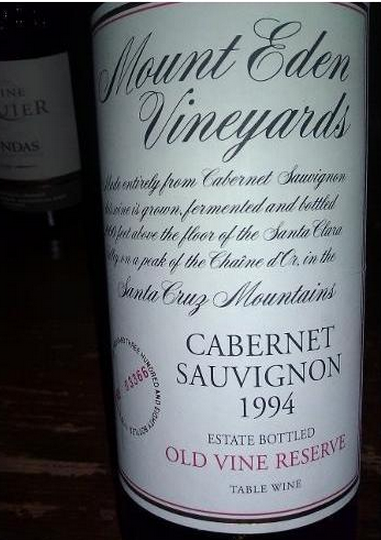 伊甸山老藤珍藏赤霞珠干红Mount Eden Vineyards Estate Bottled Old Vine Reserve Cabernet Sauvignon