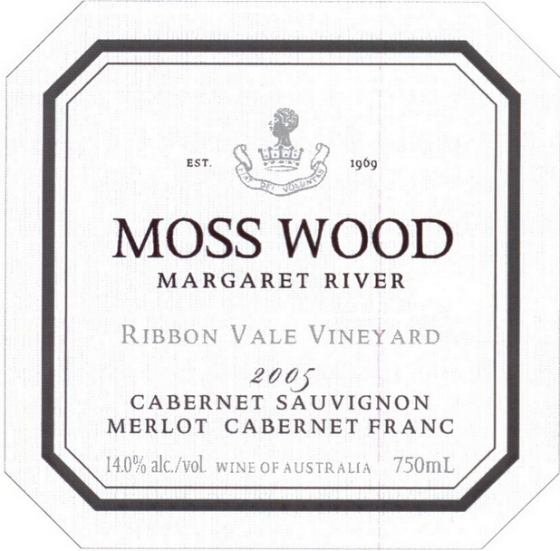 慕丝森林彩虹谷园赤霞珠-梅洛-品丽珠干红Moss Wood Ribbon Vale Vineyard Cabernet Sauvignon - Merlot - Cabernet Franc