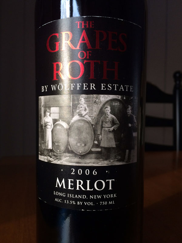 沃尔夫罗斯的葡萄梅洛干红Wolffer Estate The Grapes of Roth Merlot