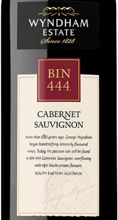 云咸Bin 444赤霞珠干红Wyndham Estate Bin 444 Cabernet Sauvignon