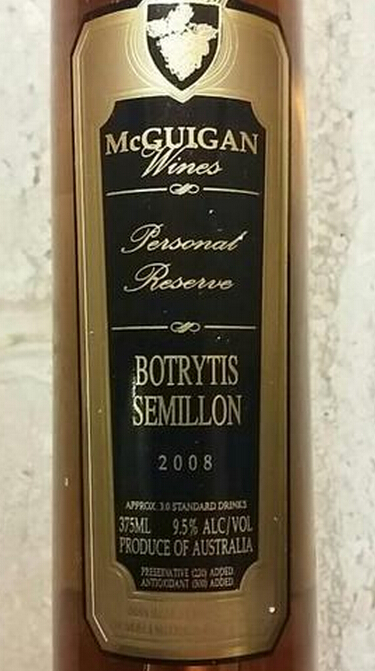 麦格根私人珍藏赛美蓉贵腐甜白McGuigan Personal Reserve Botrytis Semillon