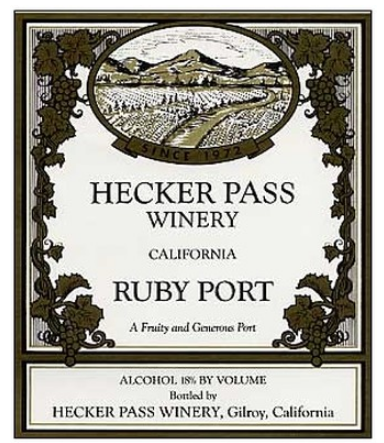 赫克帕斯宝石波特风格加强酒Hecker Pass Ruby Port