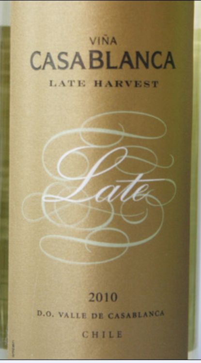 卡萨布兰卡酒庄晚收甜白Vina Casablanca Late Harvest Casablanca Valley