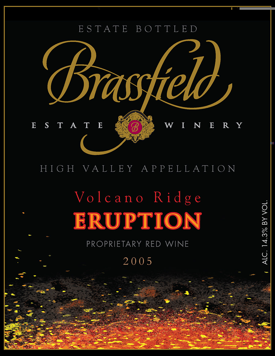 布拉斯菲尔德火山园混酿干红Brassfield Estate Winery Volcano Ridge Vineyard Eruption Mourvedre - Syrah - Grenache - Petite Sirah