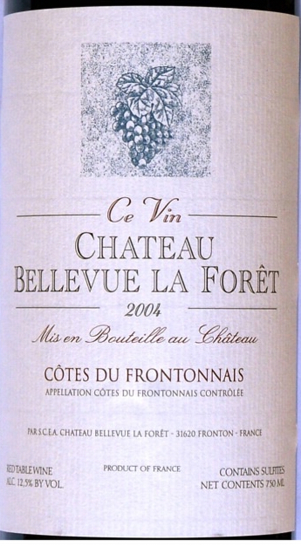 贝勒维森林西干红Chateau Bellevue La Foret Ce Vin