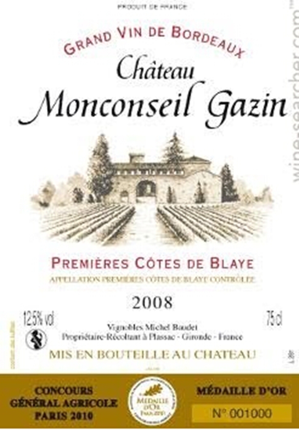 蒙卡赞干红Chateau Monconseil Gazin