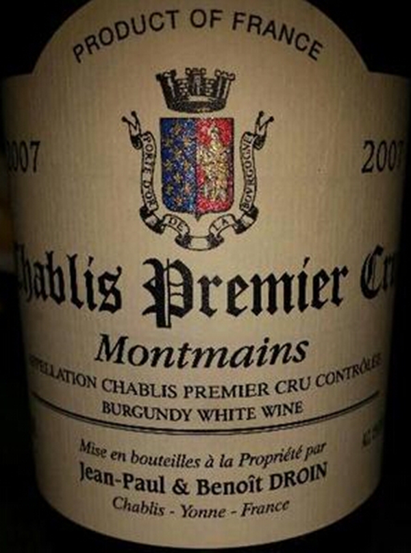 杜瓦安夏布利一级园望民干白Domaine Jean-Paul & Benoit Droin Chablis Premier Cru Montmains