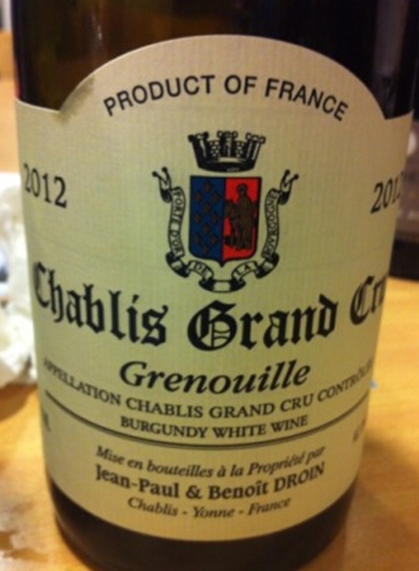 杜瓦安夏布利列级园格雷诺耶干白Domaine Jean-Paul & Benoit Droin Chablis Grand Cru Grenouille