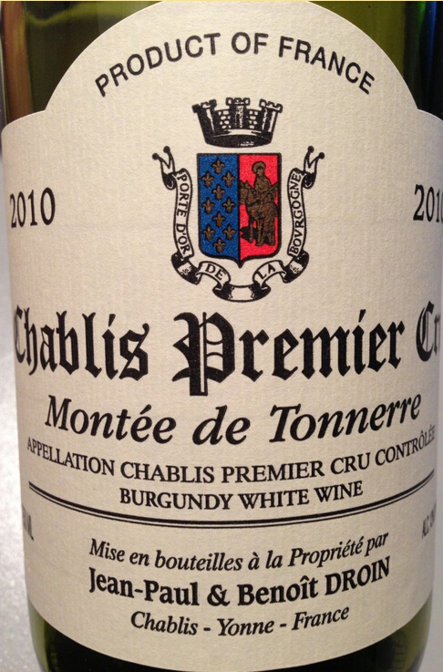 杜瓦安夏布利一级园梦缇托内尔干白Domaine Jean-Paul & Benoit Droin Chablis Premier Cru Montee de Tonnerre