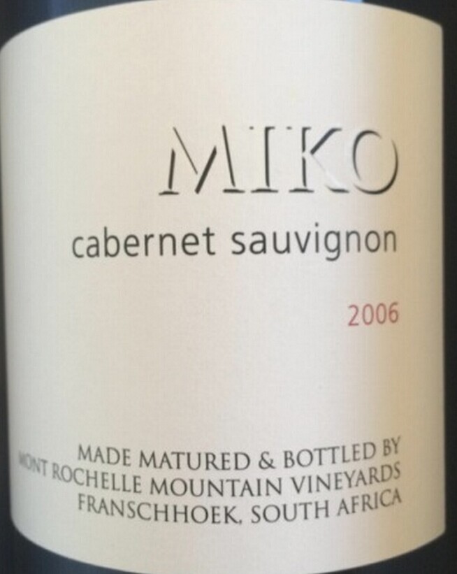 蒙罗歇尔米克赤霞珠干红Mont Rochelle Miko Cabernet Sauvignon