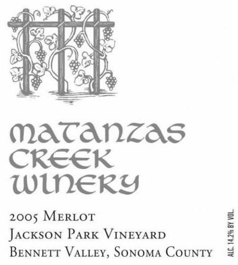 马坦萨斯溪杰克逊园梅洛干红Matanzas Creek Jackson Park Vineyard Merlot