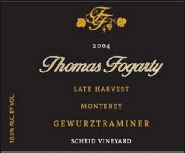 托马斯福格蒂沙伊德园晚收琼瑶浆甜白Thomas Fogarty Scheid Vineyard Late Harvest Gewurztraminer