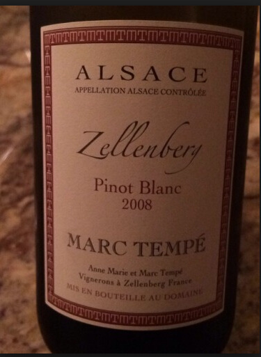 马克特佩酒庄真勒伯格白皮诺干白Domaine Marc Tempe Pinot Blanc Zellenberg