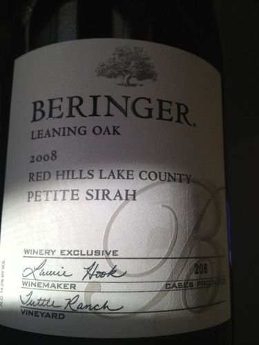 贝灵哲斜橡树小西拉干红Beringer Leaning Oak Petite Sirah