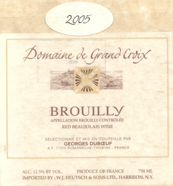 乔治杜柏夫大十字园布鲁依干红Georges Duboeuf Domaine de Grand Croix Brouilly