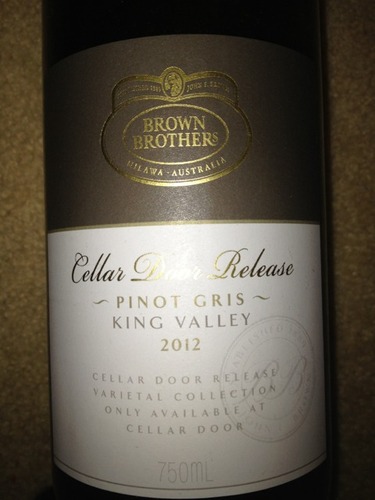 布琅兄弟特供灰皮诺干白Brown Brothers Cellar Door Release Pinot Gris