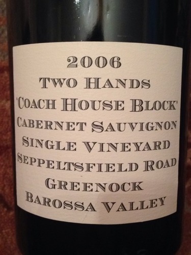 双掌马厩园赤霞珠干红Two Hands Coach House Block Cabernet Sauvignon