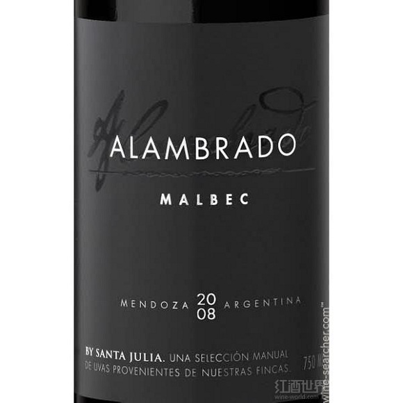 朱卡迪园桑塔茱莉亚阿拉布诺马尔贝克干红Familia Zuccardi Santa Julia Alambrado Malbec