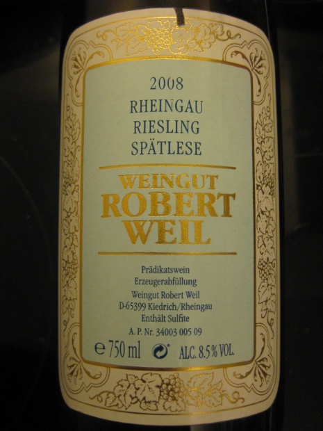 罗伯特威尔雷司令迟摘干白Weingut Robert Weil Riesling Spatlese