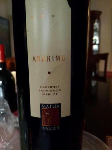 马腾山谷雅拉慕梅洛-赤霞珠干红Matua Valley Ararimu Merlot - Cabernet Sauvignon