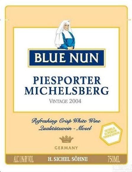 蓝仙姑彼斯波特米歇尔斯堡白Blue Nun Piesporter Michelsberg