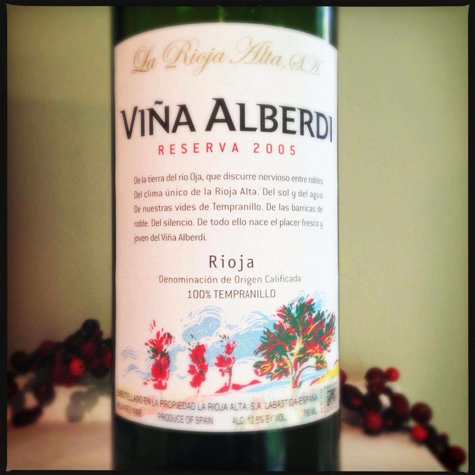 橡树河畔雅芭迪珍藏红葡萄酒La Rioja Alta  S.A. Vina Alberdi Reserva