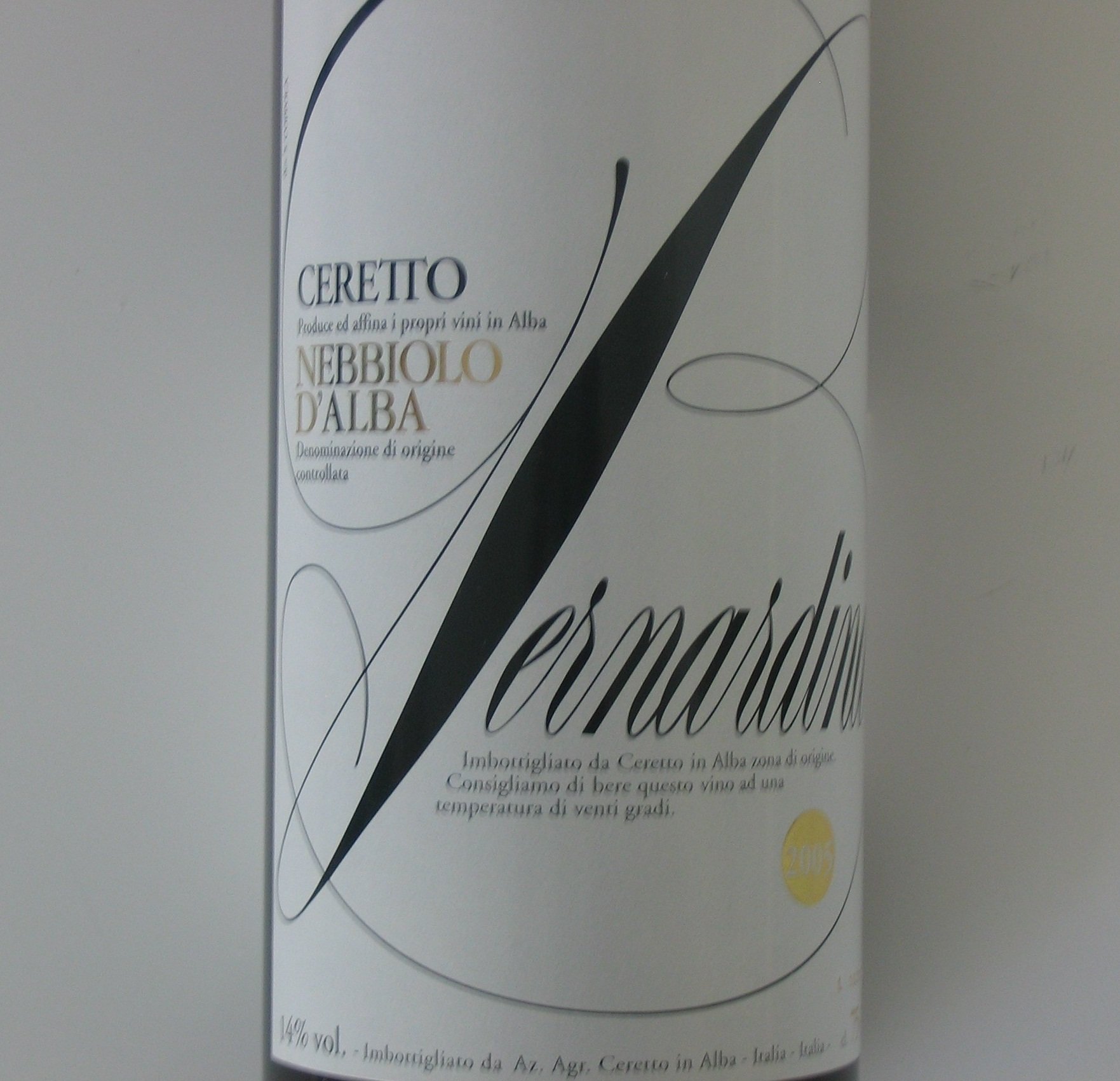 赛拉图伯纳迪娜内比奥罗干红Ceretto Bernardina Nebbiolo d'Alba