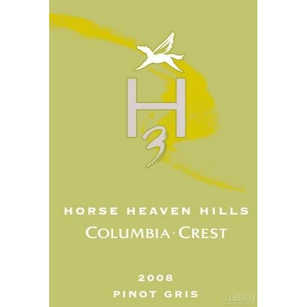 哥伦比亚山峰H3灰皮诺干白Columbia Crest H3 Pinot Gris