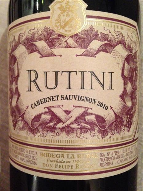 露迪尼汝帝尼赤霞珠干红Rutini Wines Felipe Rutini Cabernet Sauvignon