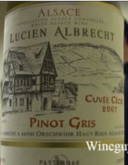 艾伯特塞西尔灰皮诺干白Lucien Albrecht Pinot Gris Cuvee Cecile