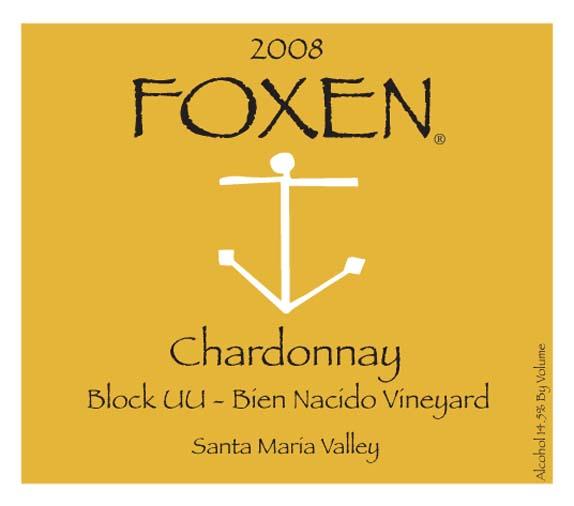 福克森UU园霞多丽干白Foxen Block UU Bien Nacido Vineyard Chardonnay