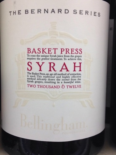 贝林翰伯纳巴斯凯特西拉干红Bellingham The Bernard Series Basket Press Syrah