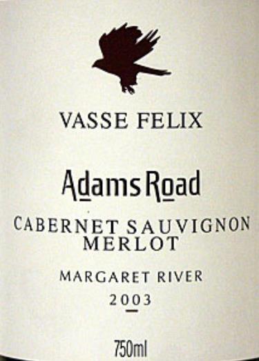 菲历士亚当路赤霞珠-梅洛干红Vasse Felix Adams Road Cabernet Sauvignon - Merlot