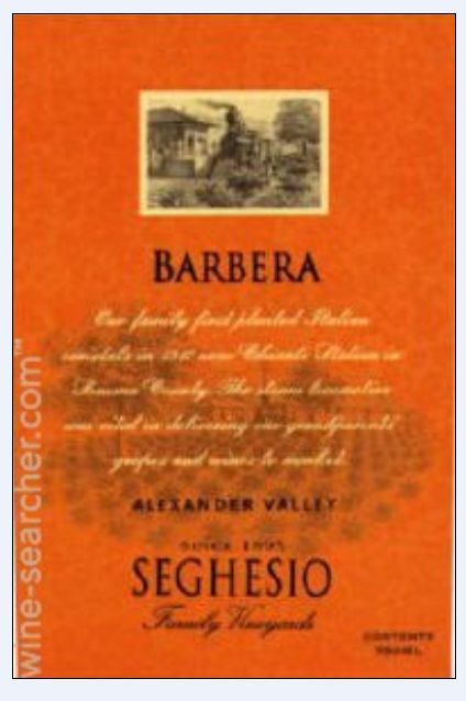 喜格士巴贝拉干红Seghesio Family Vineyards Barbera