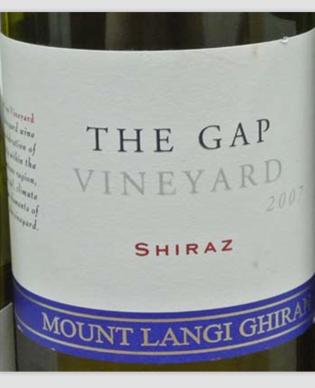 蓝脊山代系园西拉干红Mount Langi Ghiran The Gap Vineyard Shiraz