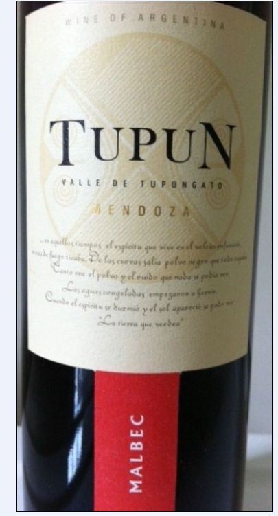 杜普姆马尔贝克干红Bodega del Tupun Malbec