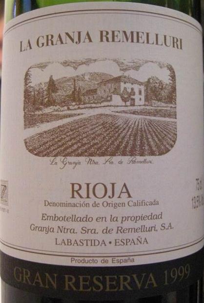 雷梅留里格兰佳纽艾丝查新诺拉梅兰珍藏干红Remelluri Granja Nuestra Senora de Remulleri Gran Reserva