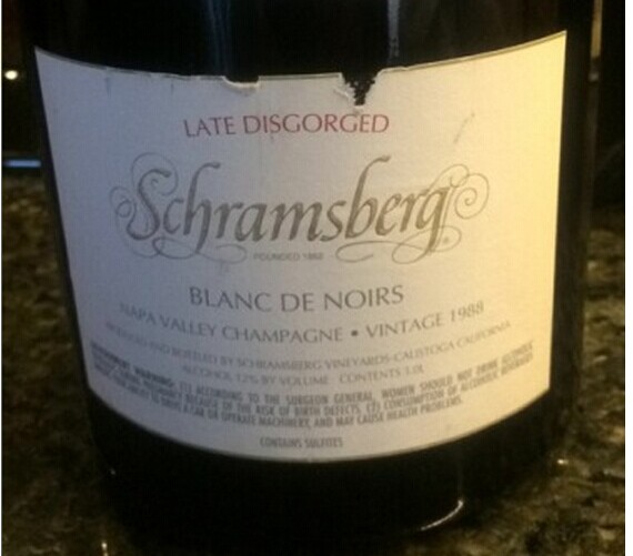 世酿伯格迟去渣黑皮诺白起泡酒Schramsberg Late Disgorged Blanc de Noirs