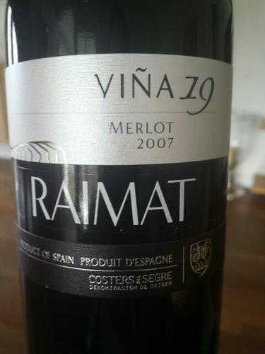 若曼达维纳19梅洛干红Raimat Vina 19 Merlot