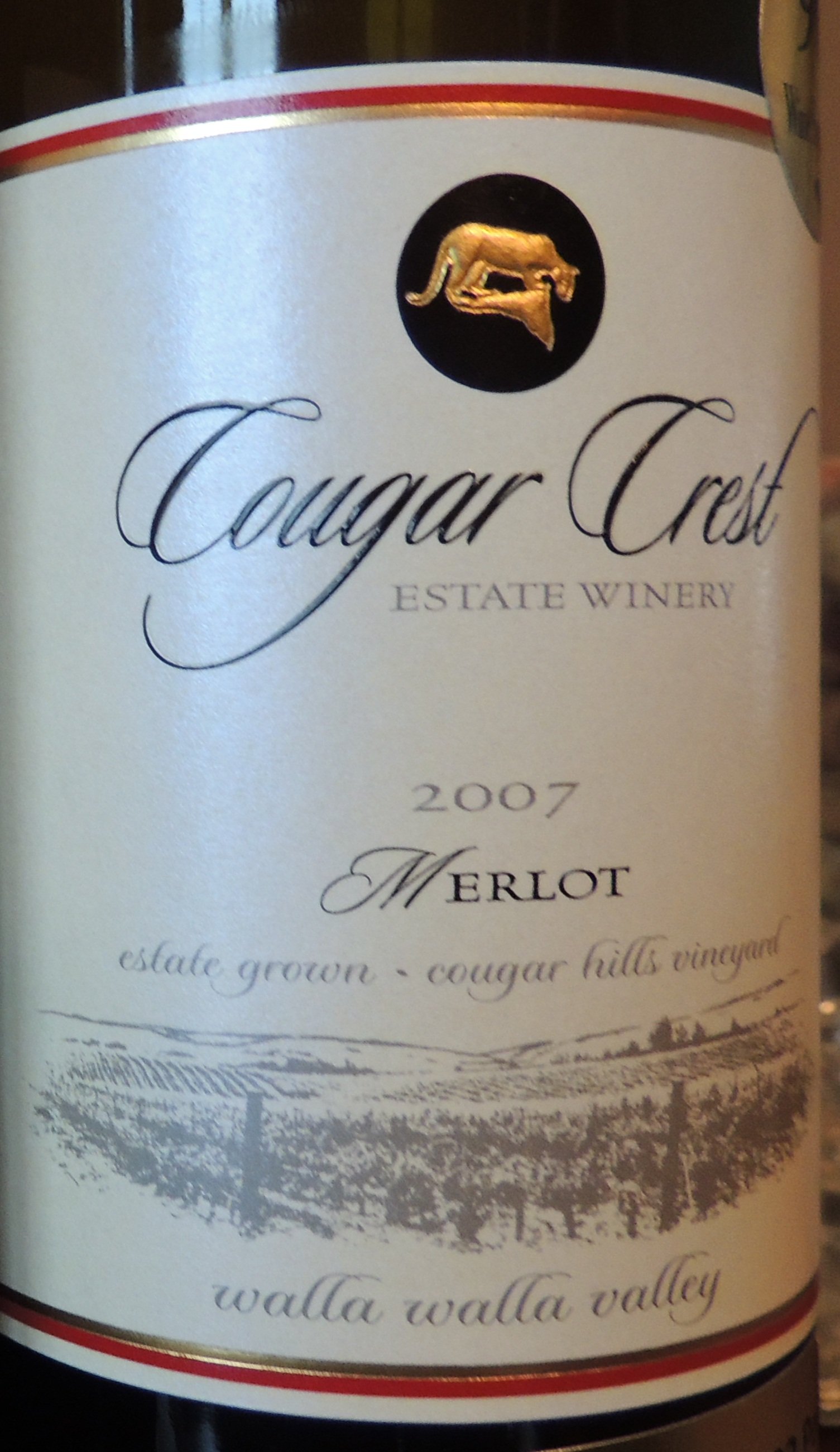 美洲狮酒庄梅洛干红Cougar Crest Winery Estate Merlot