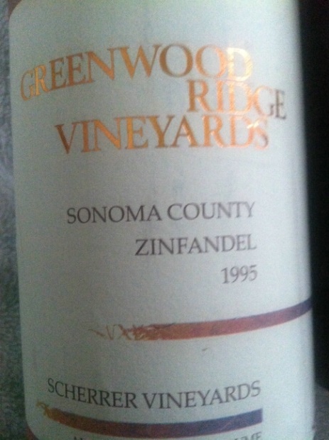 青木桥思惬乐园仙粉黛干红Greenwood Ridge Scherrer Vineyards Zinfandel