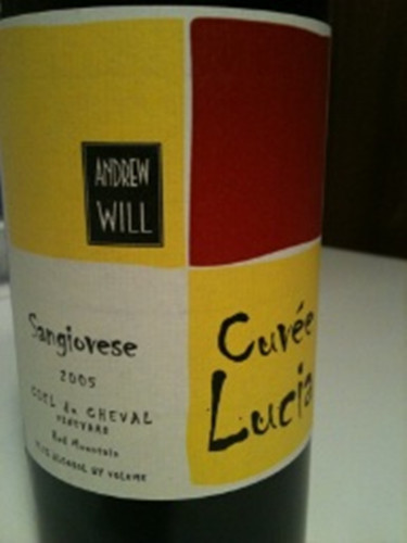 安卓威天空马园露西娅特酿桑娇赛维干红Andrew Will Ciel du Cheval Vineyard Cuvee Lucia Sangiovese