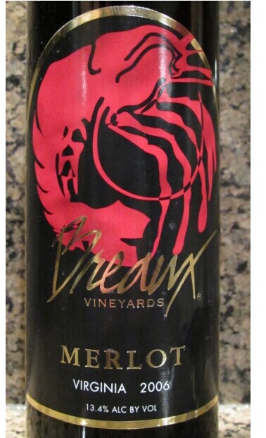 布鲁梅洛干红Breaux Vineyards Merlot