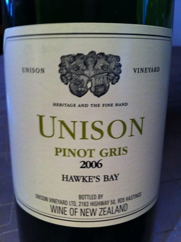 尤尼森灰皮诺干白Unison Vineyard Pinot Gris