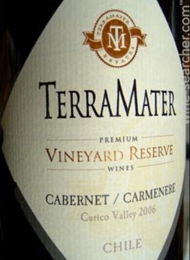 特雷玛特葡萄园珍藏系列赤霞珠-佳美娜混酿干红TerraMater Vineyard Reserve Cabernet Sauvignon - Carmenere