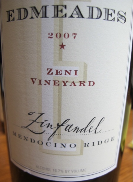 埃德米泽尼园仙粉黛干红Edmeades Zeni Vineyard Zinfandel